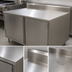Thumbnail image #3 for BK Resources 48-Inch x 24-Inch Enclosed Work Table with Cabinet Base, Hinged Doors, and 5-Inch Backsplash