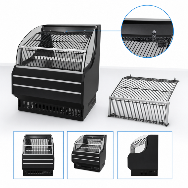 Product image #3 for Turbo Air SCW-30SB Wire Security Cover with Locks for TOM-30SW/SB-N Open Display Merchandiser