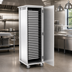 Thumbnail image #3 for Unheated Enclosed Pan Storage Cabinet with Hinged Solid Doors, 31-Tray Capacity, Aluminum, 5-Inch Casters