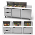Thumbnail image #4 for Beverage-Air 72-Inch Three-Section Mega Top Refrigerated Prep Table with 18-Pan Top, 2 Doors, and 2 Drawers