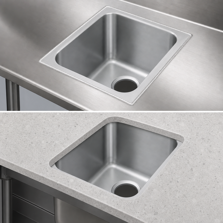 Product image #3 for Vollrath Weld-In / Undermount Single Compartment Stainless Steel Sink, 14 x 12 x 12 Inches