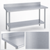 Thumbnail image #3 for Duke Supreme 48 Inch x 30 Inch Stainless Steel Work Table with 5 Inch Riser and Galvanized Undershelf