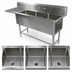 Thumbnail image #3 for John Boos Pro-Bowl 3-Compartment Stainless Steel Sink with Left 30-Inch Drainboard