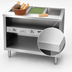 Thumbnail image #3 for Dinex ServeXpress DXPDME3OS Stationary 3-Well Electric Hot Food Table with Open Base