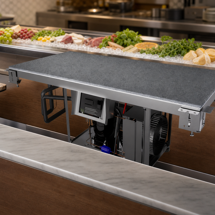 Product image #2 for Hatco 24 Inch Simulated Stone Built-In Flush Top Cold Shelf with Self-Contained Refrigeration