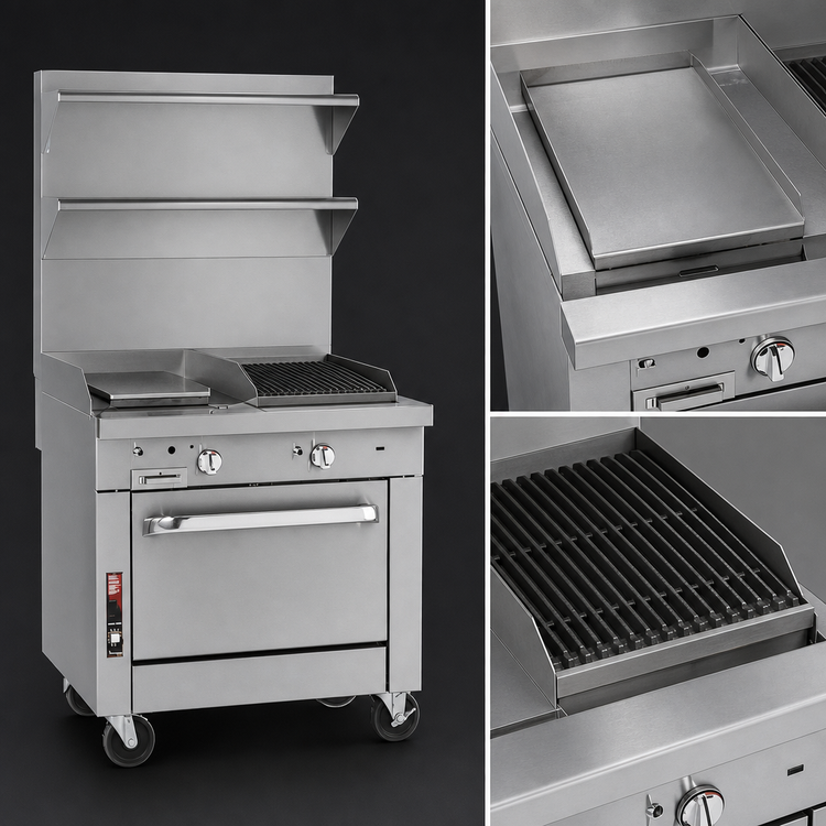 Product image #3 for Southbend Platinum 32-Inch Gas Modular Heavy Duty Range with 16-Inch Griddle and 16-Inch Charbroiler