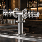 Thumbnail image #3 for Perlick Corporation 4061-16 T-Shape Glycol-Cooled Countertop Beer Dispensing Tower, Matte Stainless Steel, 16-Faucet Capacity