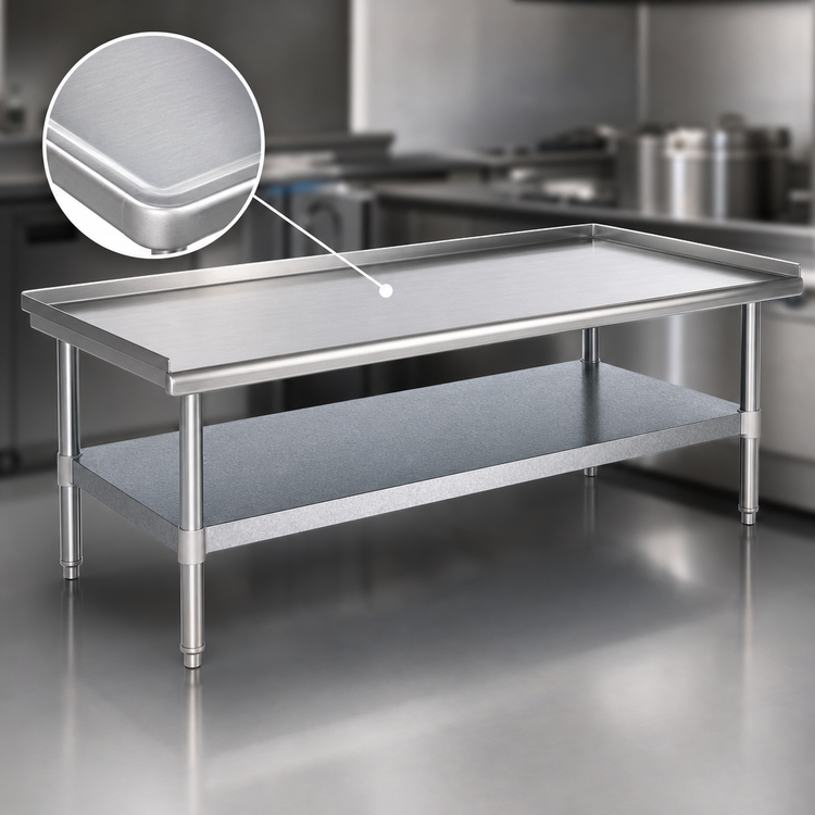 Product image #3 for Eagle Group 48-3/8 Inch Griddle/Equipment Stand with Stainless Steel Top and Galvanized Undershelf