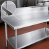 Thumbnail image #3 for Duke 120-Inch x 24-Inch Stainless Steel Work Table with 10-Inch Riser, Marine Edge, and Stainless Undershelf