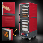 Thumbnail image #3 for Metro C5 Insulation Armour C539-HDC-4 Full-Height Mobile Heated Holding Cabinet with Clear Dutch Doors, 17 Sheet Pan Capacity