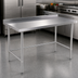 Thumbnail image #3 for 48-Inch x 24-Inch Stainless Steel Work Table with 2-Inch Rear Up-Turn and Open Base