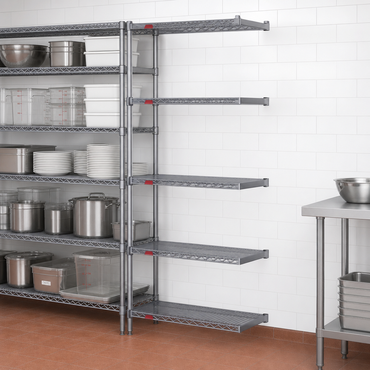 Product image #3 for Eagle Valu-Master 4-Tier Add-On Wire Shelving Unit, 36 x 18 x 63 Inch, Pewter Gray Epoxy
