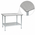 Thumbnail image #3 for BlendPort Budget Series Flat Top Work Table with 430 Stainless Steel Top and Galvanized Undershelf, 48
