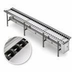 Thumbnail image #3 for Dinex DXIESR20 Tray Make-Up Conveyor with PVC Rollers, 20-Foot Section, Stainless Steel