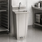 Thumbnail image #3 for Eagle Group HSA-10-FA-P-X Pedestal-Mounted Foot-Operated Hand Sink, 304 Stainless Steel, 13-1/2" x 9-3/4" Bowl, Gooseneck Spout