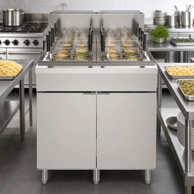 Product image #4 for KoolMore 22-Gallon Dual-Tank Natural Gas Freestanding Pasta Cooker with 12 Baskets, 140,000 BTU