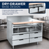 Thumbnail image #3 for La Rosa 90 Inch x 30-1/2 Inch Stainless Steel Dry-Drawer Equipment Stand with 4 Drawers and Richlite Cutting Board