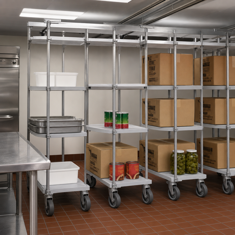 Product image #3 for Master Trak Overhead Track High-Density Storage System Mobile Unit Kit for 30-Inch Deep Shelves, Zinc Finish