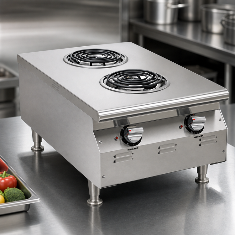 Product image #3 for RedHots Chef Line 18-Inch Countertop Electric Hot Plate with 2 Burners, 240V