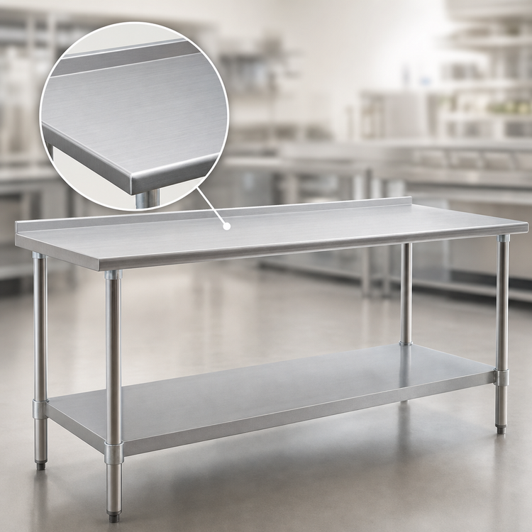 Product image #3 for Eagle Group Spec-Master 60-Inch x 30-Inch Stainless Steel Work Table with Rear Up-Turn and Adjustable Undershelf