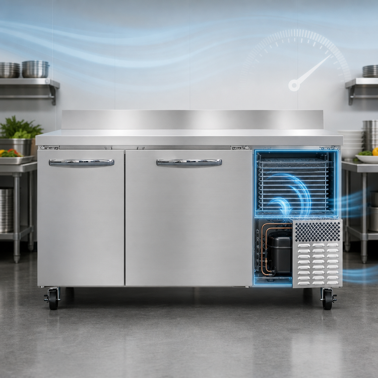 Product image #3 for Continental Refrigerator FA60NBS 60" Worktop Freezer with Solid Doors and 6" Backsplash