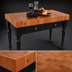 Thumbnail image #3 for John Boos Rouge et Noir Le Rustica 48-Inch x 24-Inch American Cherry End Grain Work Table, No Shelf, 2 Drawers