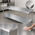 Thumbnail image #3 for Duke Manufacturing 84 x 30-Inch Stainless Steel Work Table with Galvanized Undershelf and Posts
