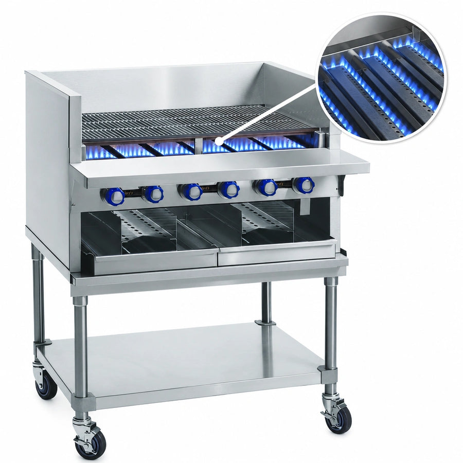 Ten Stainless Steel Burners