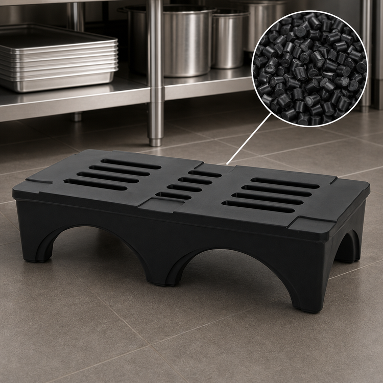Product image #3 for Eagle Group PD3622 Polymer Dunnage Rack, 36 x 22 x 12 Inches, Black Polyethylene, 2,000 lb Capacity