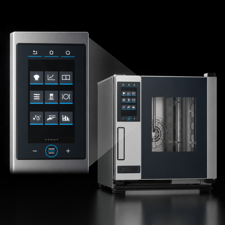 Product image #3 for UNOX CHEFTOP MIND.Maps Plus Compact Countertop Electric Combi Oven, 5 GN 1/1, Left-to-Right Door