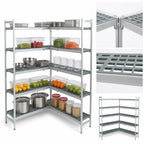 Thumbnail image #3 for Fermod Fermostock 5R35A83-CE 5-Tier Corner Expansion Polymer Shelving Unit, 83"H x 35"W x 14"D