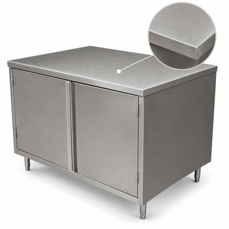 Product image #3 for BK Resources 24 x 24 Inch Stainless Steel Chef Table Cabinet Base with Hinged Doors