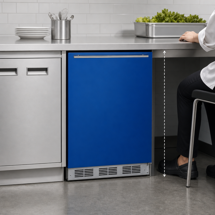 Product image #4 for Summit BRF611WHBADA 5.1 cu. ft. ADA-Compliant Undercounter Refrigerator-Freezer — Cobalt Blue Door