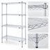 Thumbnail image #3 for EAGLEbrite Stationary 4-Tier Wire Shelving Starter Unit, 24 x 18 x 74 Inches, Zinc Finish