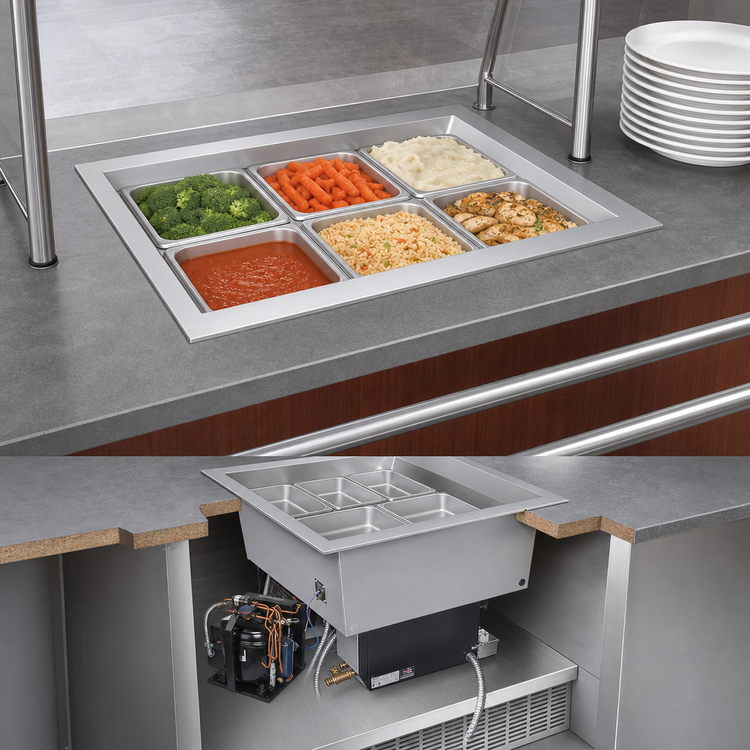 Product image #3 for Hatco HCWBIR-3DA Drop-In Hot/Cold Food Well for 3 Full-Size Pans