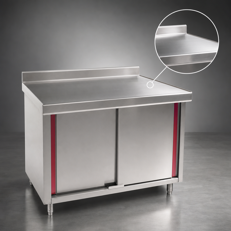 Product image #3 for Spec-Master Marine Series Stainless Steel Enclosed Work Table with Sliding Doors, 72-Inch x 24-Inch