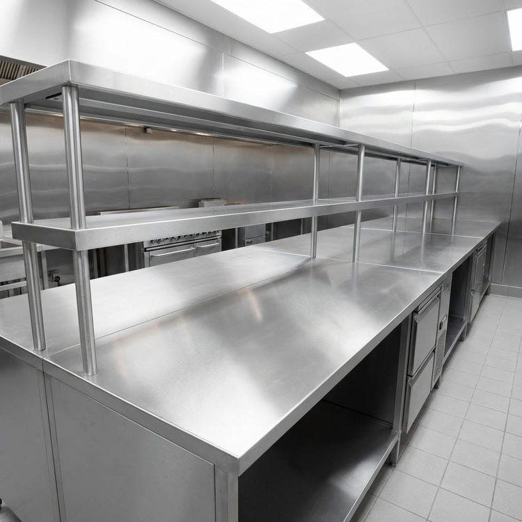 Product image #2 for Randell RCR-37.5 Modular Chef Service Counter Right Section with Double Overshelf