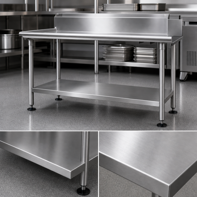 Product image #3 for John Boos Stainless Steel Dishtable Undershelf, 113-5/8 Inch W x 24-1/8 Inch D