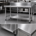Thumbnail image #3 for John Boos Stainless Steel Dishtable Undershelf, 113-5/8 Inch W x 24-1/8 Inch D