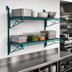 Thumbnail image #3 for Quantum Cantilever Double Shelf Wall-Mount Wire Shelving Unit, 72 x 24 Inches, Green Epoxy Finish