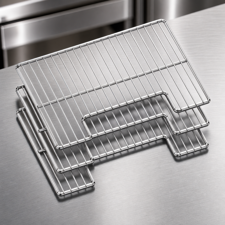 Product image #3 for Vulcan Additional Grab n Go Rack Stainless Steel Wire Shelf Set with Cutout Design, 3 Shelves
