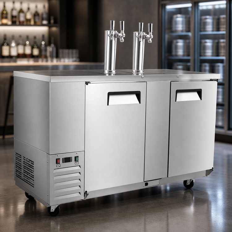Product image #4 for Atosa MKC68GR 68-Inch Direct Draw Keg Cooler with 3 Half-Barrel Capacity and 2 Dual Faucet Towers