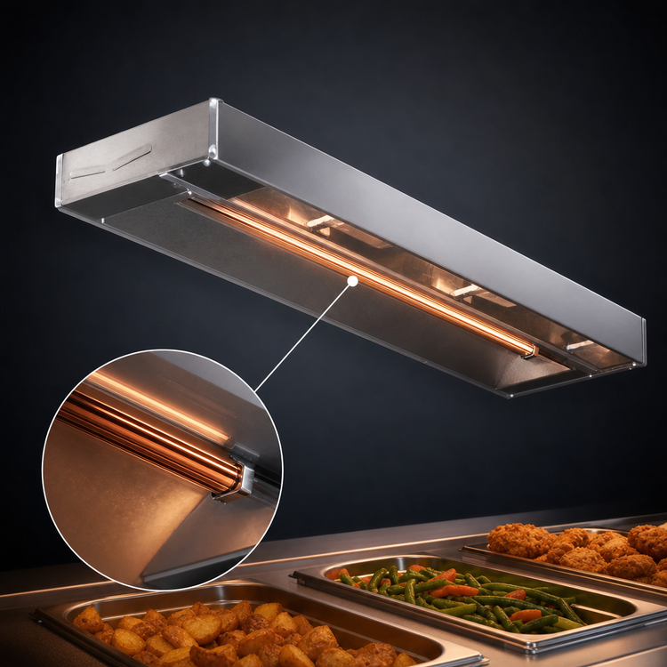 Product image #3 for Eagle RedHots 132-Inch Unlighted High-Watt Single Rod-Type Strip Heat Lamp with Remote, 208V