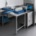 Thumbnail image #3 for BK Resources Straight Clean Dish Table, 36 Inch Wide, Left-to-Right Operation, Galvanized Legs