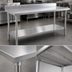 Thumbnail image #3 for Spec-Master 60-Inch x 30-Inch Stainless Steel Work Table with 4-1/2-Inch Backsplash and Adjustable Undershelf