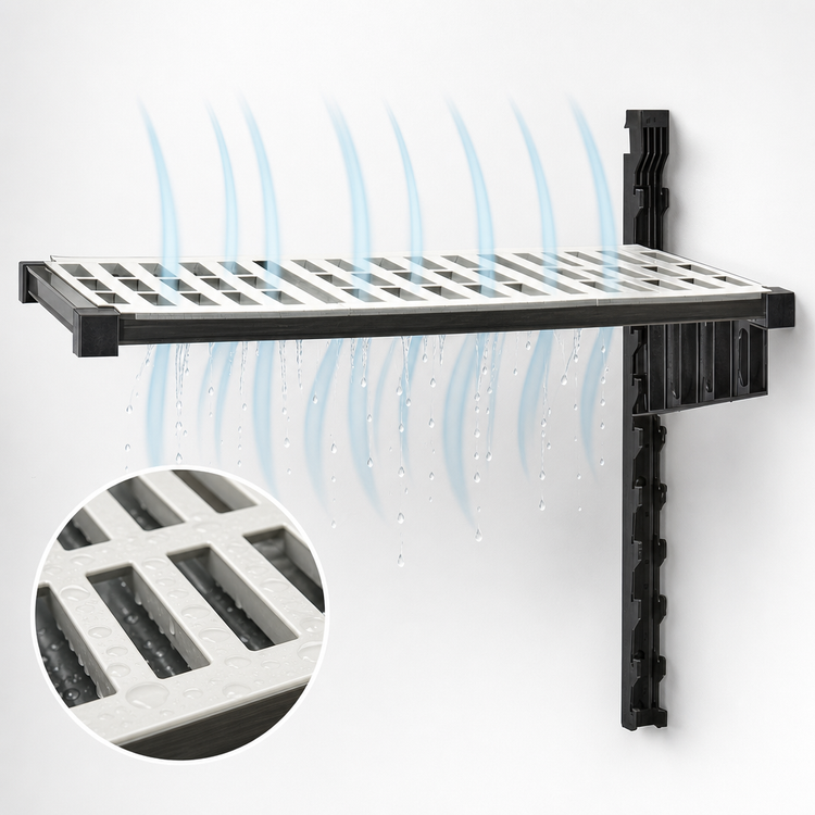 Product image #3 for Camshelving Elevation Series 14-Inch x 48-Inch Vented Wall-Mounted Add-On Shelf Kit, Brushed Graphite