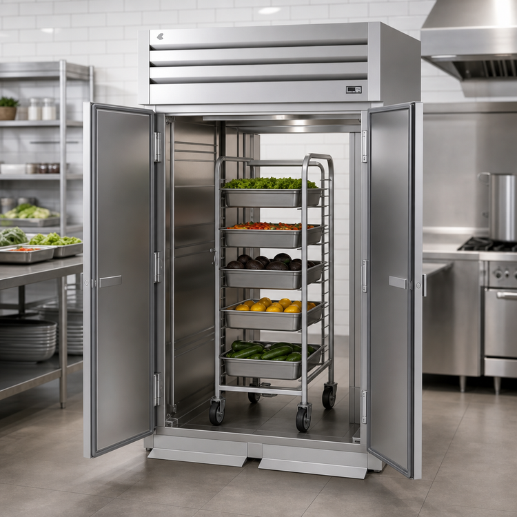 Product image #3 for True SPEC SERIES Roll-Thru Two-Section Refrigerator with Solid Swing Doors, Stainless Steel, 89-Inch High