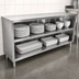 Thumbnail image #3 for John Boos 108-Inch Open-Front Stainless Steel Dish Cabinet with Open Base and Mid-Shelf