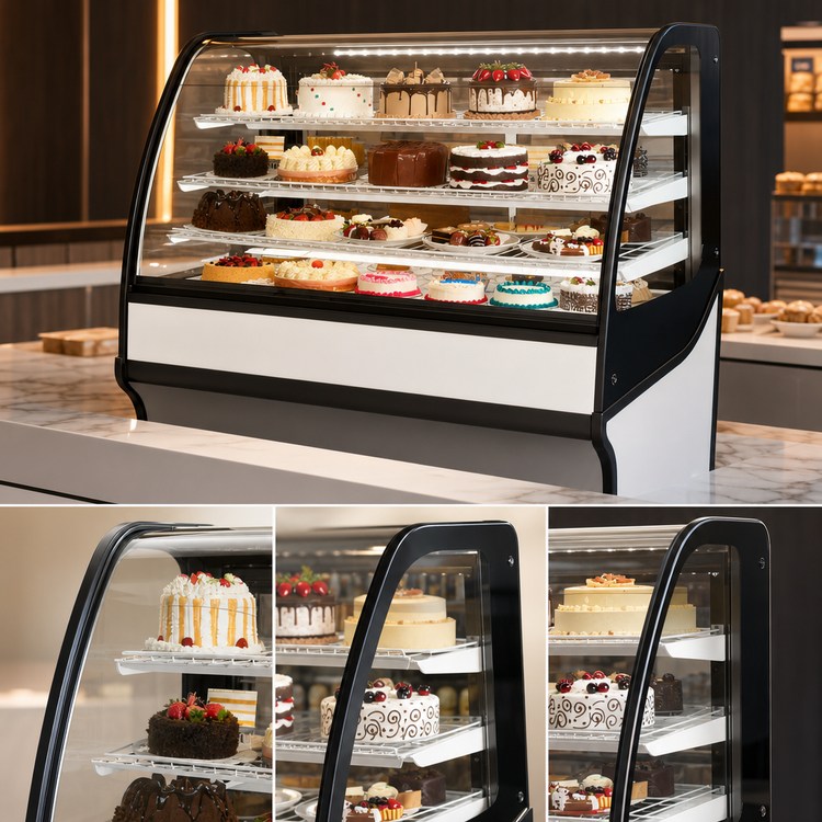 Product image #4 for True 59-1/4-Inch Curved Glass Refrigerated Bakery Display Case with Glass End Panels