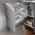 Thumbnail image #3 for BK Resources 304 Stainless Steel Space Saver Wall-Mount Hand Sink with Gooseneck Faucet, Side Splashes, and Knee Valve, 9